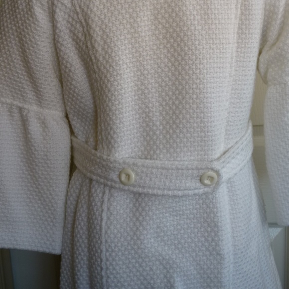 AB Studio Bell Sleeves, White Dress Coat - Picture 5 of 8